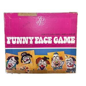 Vtg 1975 Clown Funny Face Game Spinner mix match retro board game complete